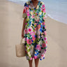 Robe d'Été Femme Imprimé Fleuri Col V Confortable