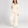 Damen-Loungewear-Set – Bequemes zweiteiliges Set mit V-Ausschnitt