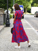 Maxikleid Boho Wickelkleid mit Trendigem Print