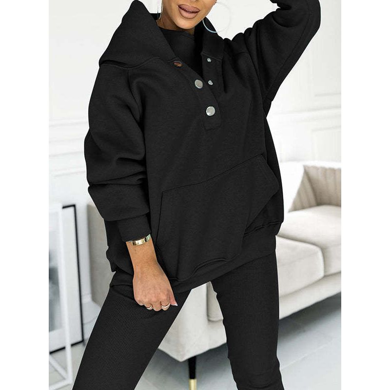 Damen-Trainingsanzug – Bequeme Kleidung mit Knopfpullover