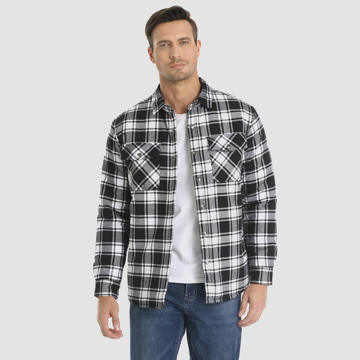 Men's Winter Flannel Vest with Quilted Lining