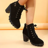 Women's Lace-Up Boots – Trendy Ankle Boots with Non-Slip Sole