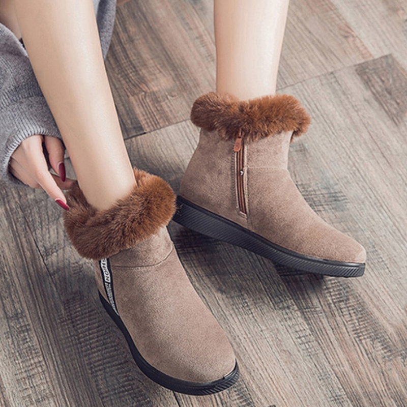 Warm Winter Boots for Women – Fur-Lined Ankle Boots with Non-Slip Sole