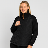 Steppjacke für Damen mit gestrickten Ärmeln – Warm und elegant