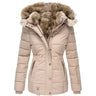 Damen-Wintermantel – Taillierter Parka mit abnehmbarer Kapuze