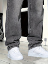 Herrenjeans lockerer Schnitt – Graue Denim-Hose im Casual-Stil