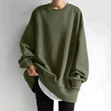 Oversize Damen Sweatshirt mit Rundhalsausschnitt und langen Ärmeln