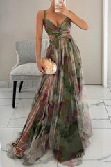 Maxikleid für den Sommer mit Blumenmuster und offenem Rücken