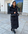 Langer Wintermantel für Damen – Eleganter gesteppter Mantel mit Gürtel
