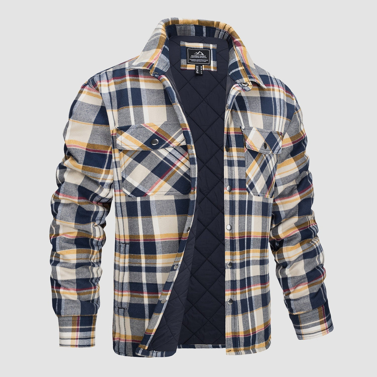 Men's Winter Flannel Vest with Quilted Lining