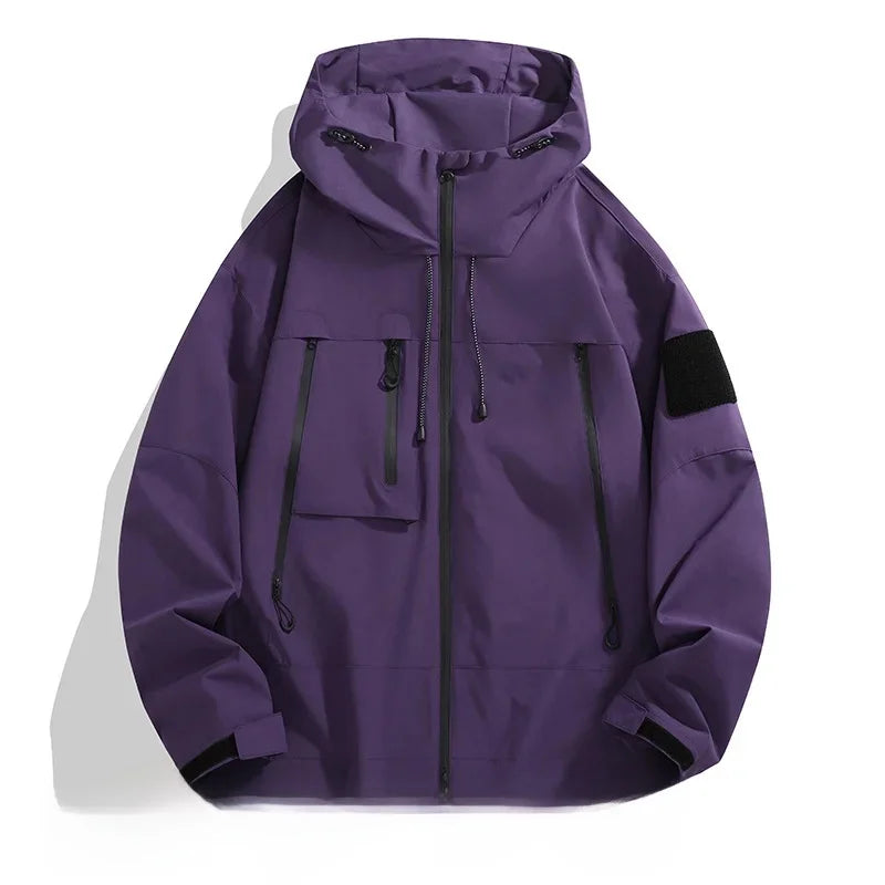 Softshell-Jacke Herren – Wasserdichte Außenjacke mit Kapuze und Reißverschlusstaschen