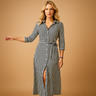 Robe longue d'été pour femmes en tissu respirant à manches courtes
