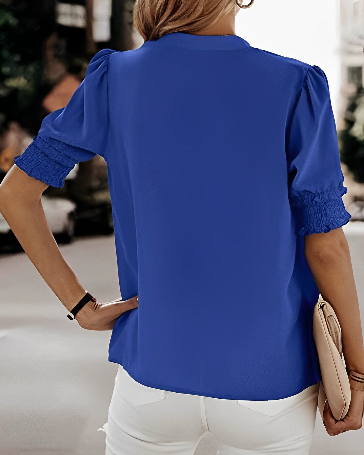 Blouse à col en V pour femmes - Confortable et élégante