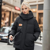 Manteau d'Hiver Imperméable Femme avec Doublure en Duvet et Capuche