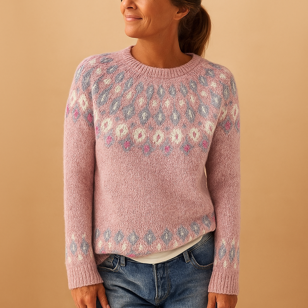 Pull Femme en Laine avec Imprimé Tendance et Coupe Classique