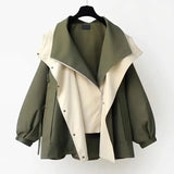 Damenmantel – Trendige zweifarbige Jacke für Frühling und Herbst