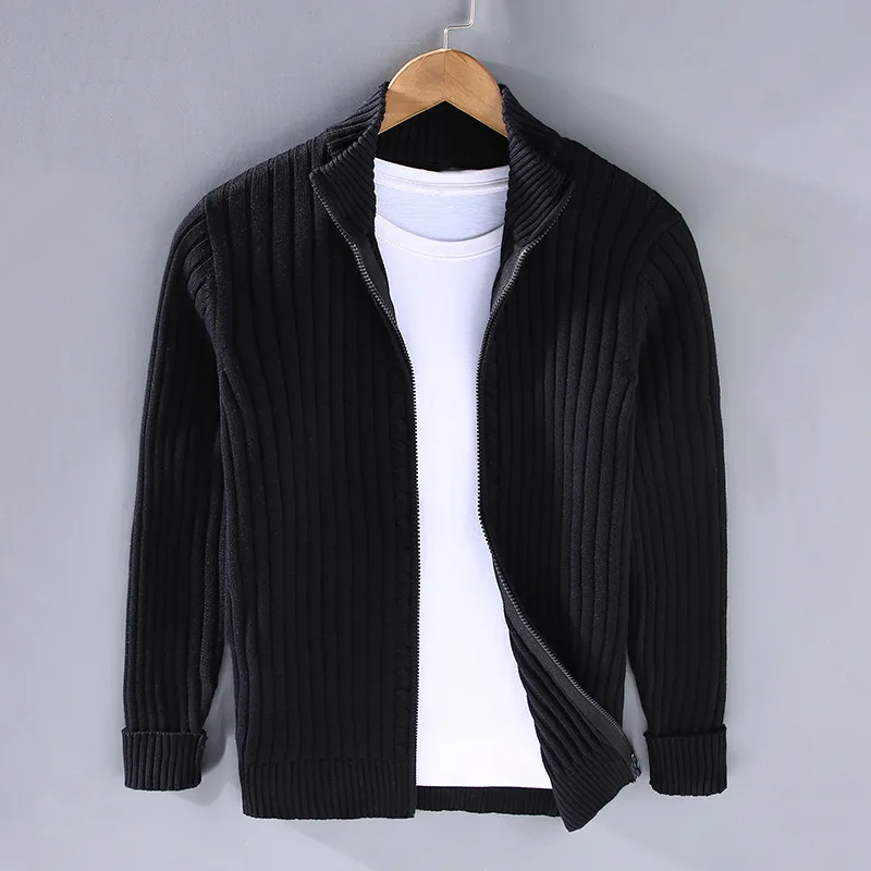 Gilet en coton de luxe avec col roulé et fermeture éclair-mezam.fr