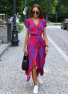 Maxikleid Boho Wickelkleid mit Trendigem Print