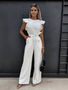 Eleganter Overall mit Schmetterlingsärmeln und ausgestellten Beinen
