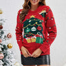 Weihnachts-Pullover Damen – Winterpullover mit Weihnachtsbaum und Geschenk-Motiv