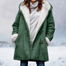 Damen-Wintermantel – Warme Sherpa-Jacke mit Kapuze und Knebelverschluss