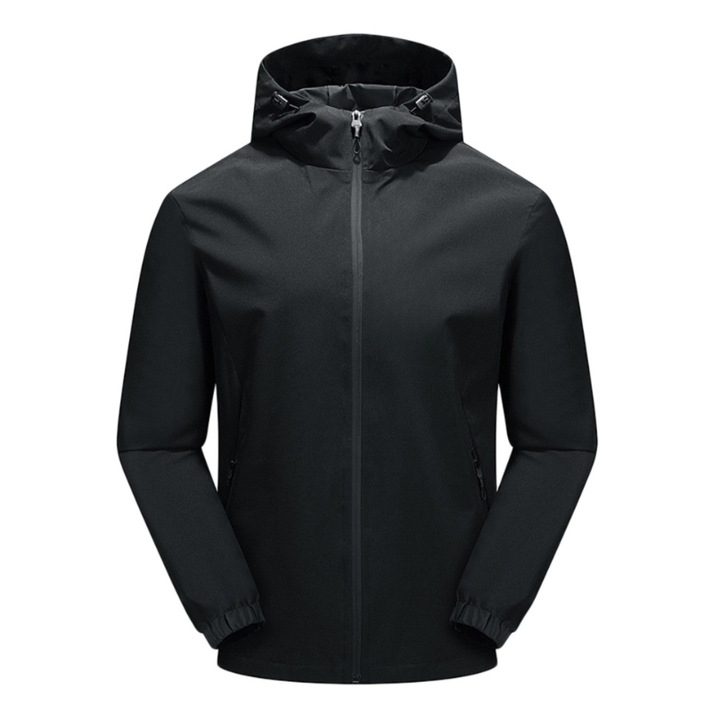 Softshell-Jacke Herren – Windjacke mit Kapuze und Reißverschlusstaschen