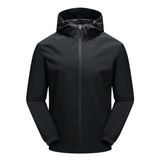 Softshell-Jacke Herren – Windjacke mit Kapuze und Reißverschlusstaschen