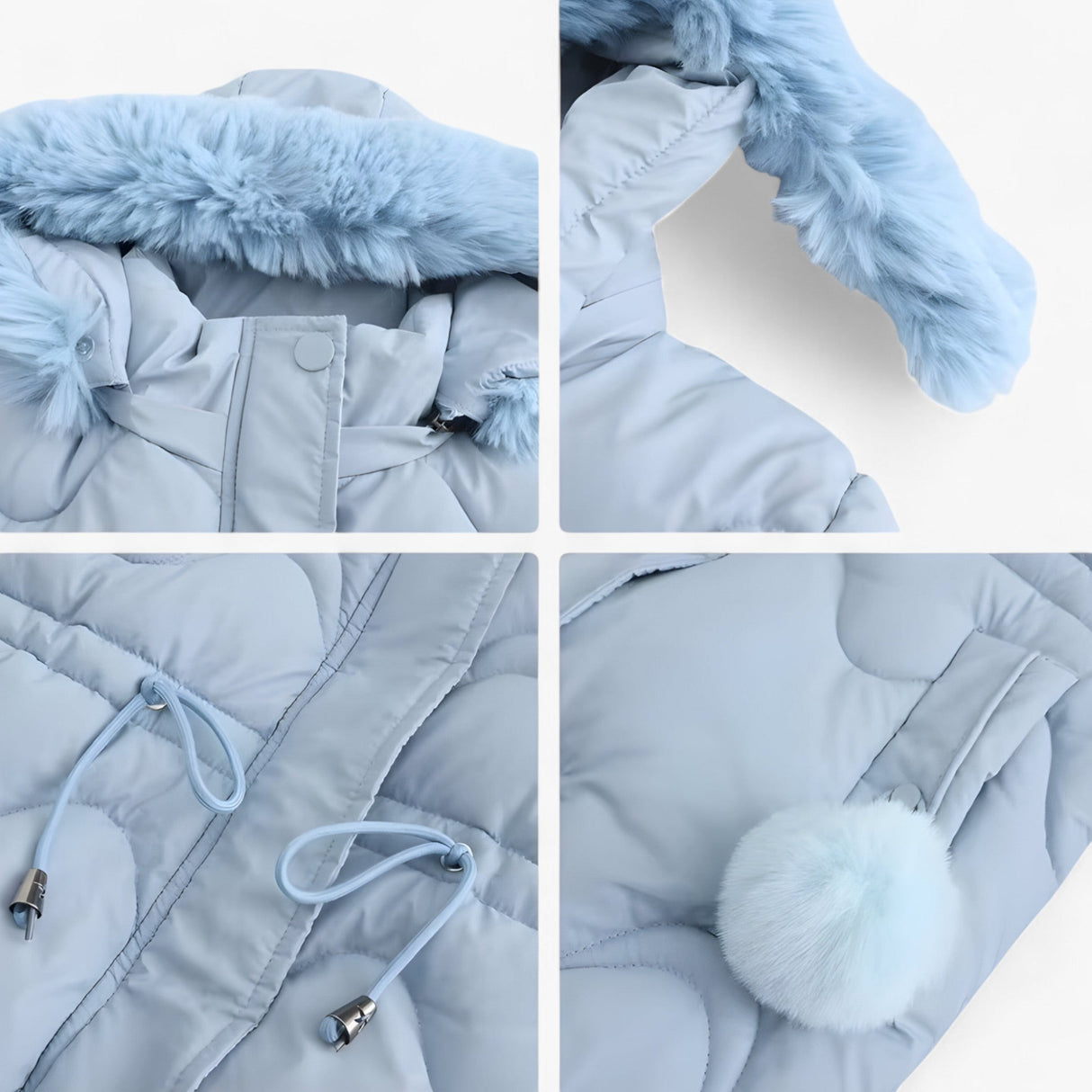 Damen Wintermantel – Elegante und warme Jacke mit Pelzkragen und Kapuze