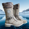 Winterstiefel Damen – Gefütterte hohe Stiefel mit Schnürung