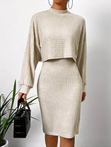 Elegantes zweiteiliges Set: Rock und weiter Pullover für Damen