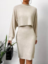 Elegantes zweiteiliges Set: Rock und weiter Pullover für Damen