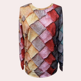 Pull femme coloré à motif - Élégant et confortable