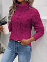 Damen Rollkragenpullover aus Zopfmuster-Strick - Winterwärme