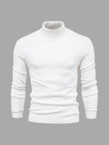 Pull Col Roulé Homme en Coton Doux, Design Intemporel