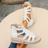 Gladiator-Sandalen Damen – Keilabsatz mit Reißverschluss und gekreuzten Riemen