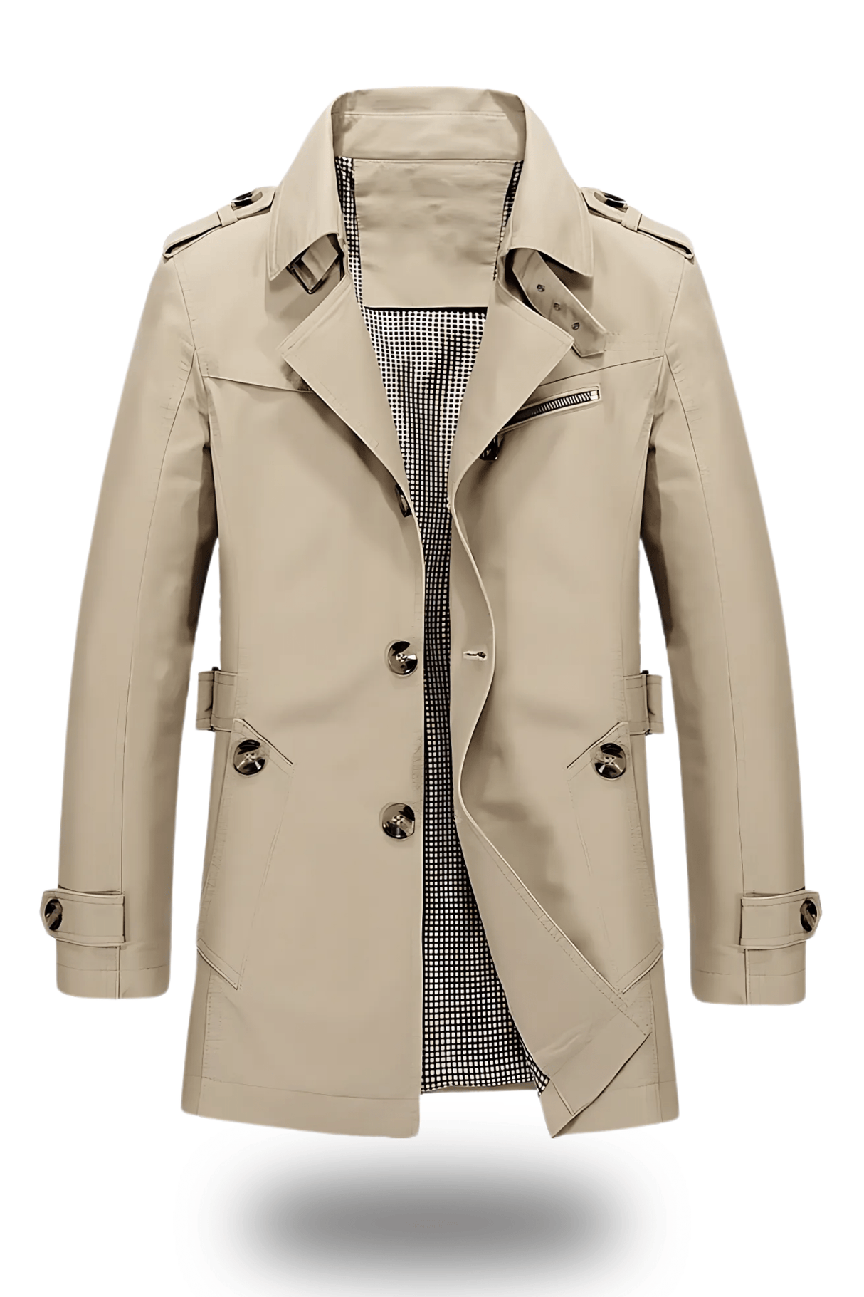 Trenchcoat mit umgeschlagenem Kragen und klassischer Eleganz