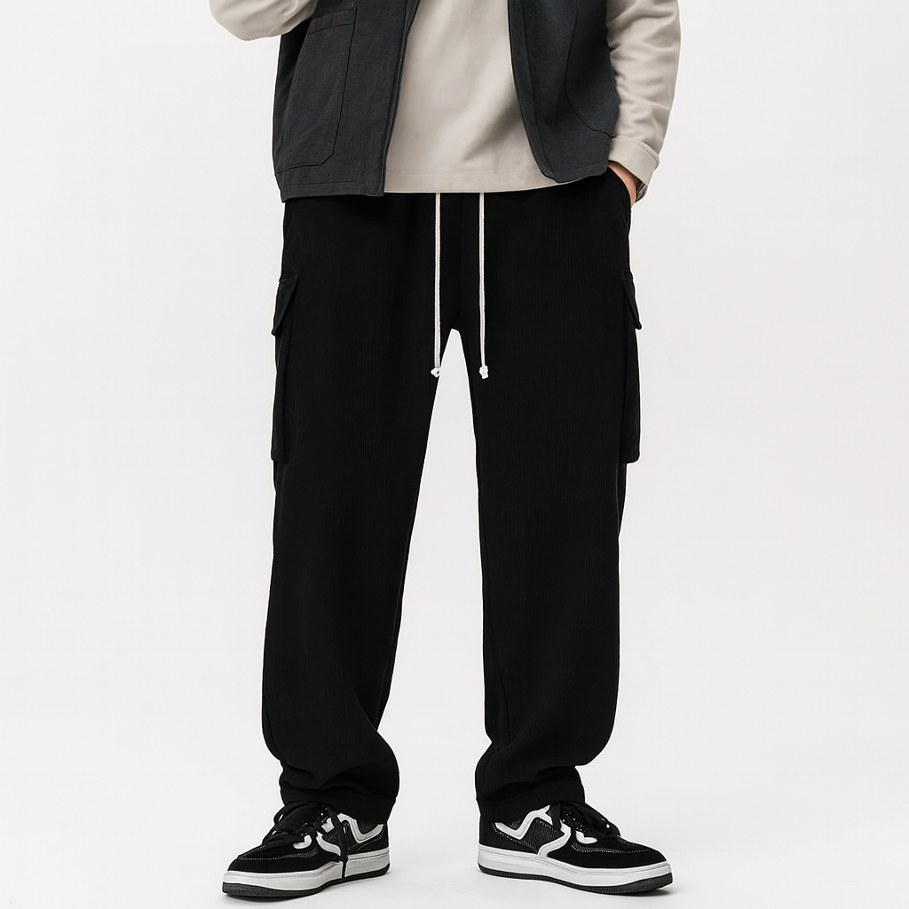 Spodnie dresowe cargo męskie – wygodne, swobodne spodnie z kieszeniami