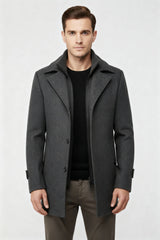 Gepolsterte Herren-Winterjacke – Warmer Mantel mit Stehkragen und Futter