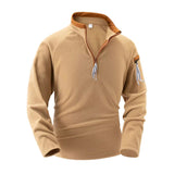 Men's sporty half-zip sweater – Sweatshirt with contrasting collar