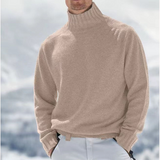 Herrenpullover mit Stehkragen, Rippstrick und bequemer Passform