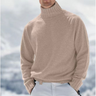 Herrenpullover mit Stehkragen, Rippstrick und bequemer Passform
