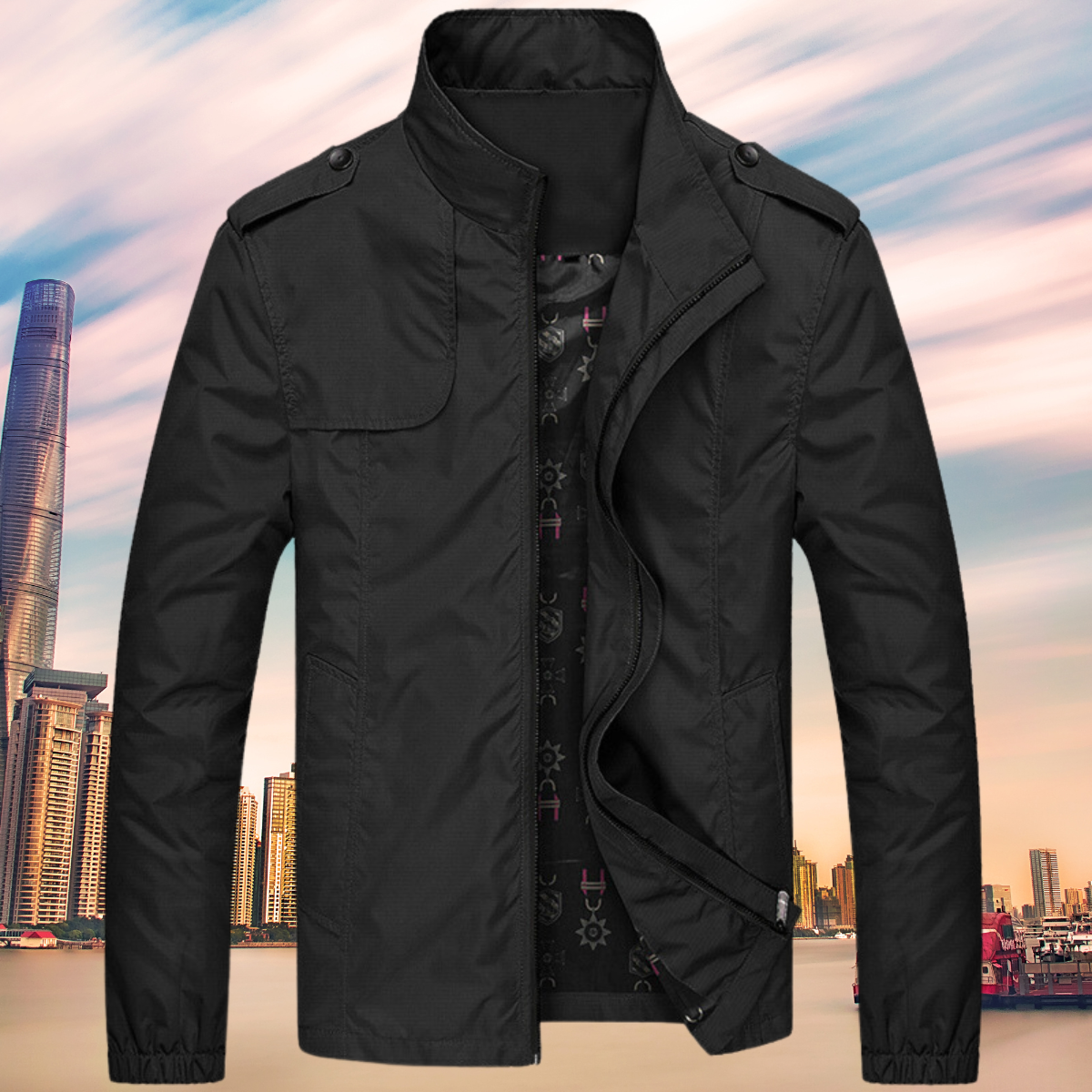 Herrenjacke mit Kragen – Leichte Übergangsjacke Herbstedition