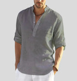 Chemise Élégante en Lin pour Homme avec Col