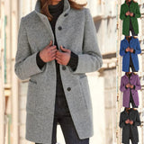 Klassischer Damen-Wintermantel – Retro-Stil mit Knöpfen