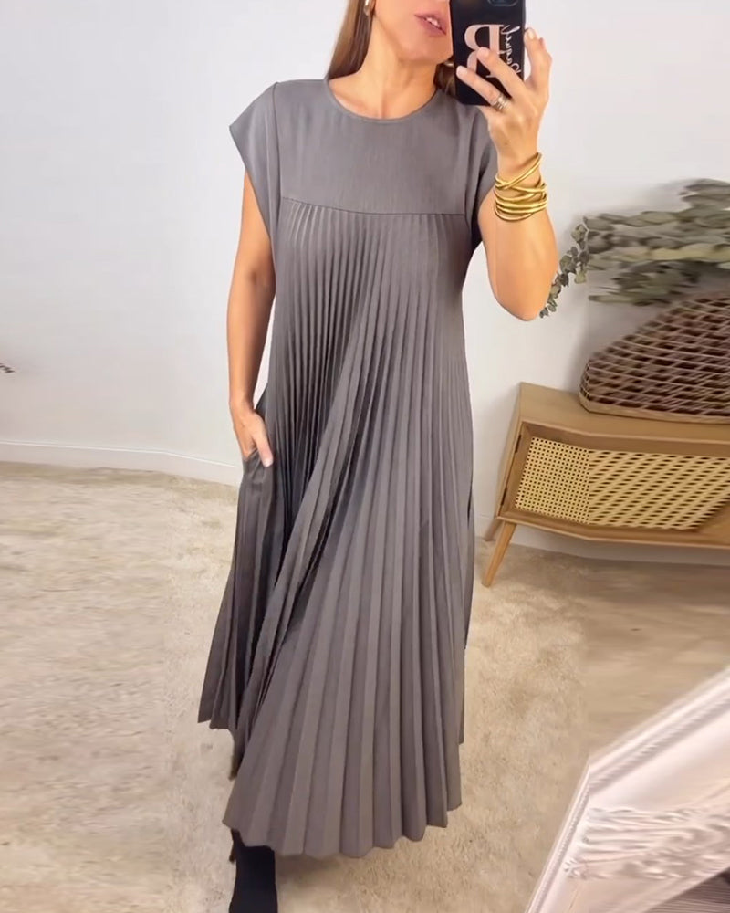 Plissiertes ärmelloses Kleid - Elegantes und bequemes Design