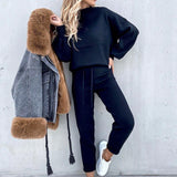 Damen-Entspannungsset – Bequemes zweiteiliges Set mit Pullover und Hose