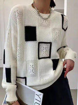 Pull Patchwork Élégant pour Confort et Chaleur