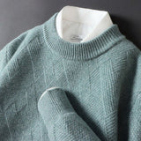 Herrenpullover uni – Weicher Strickpullover mit dezentem Muster