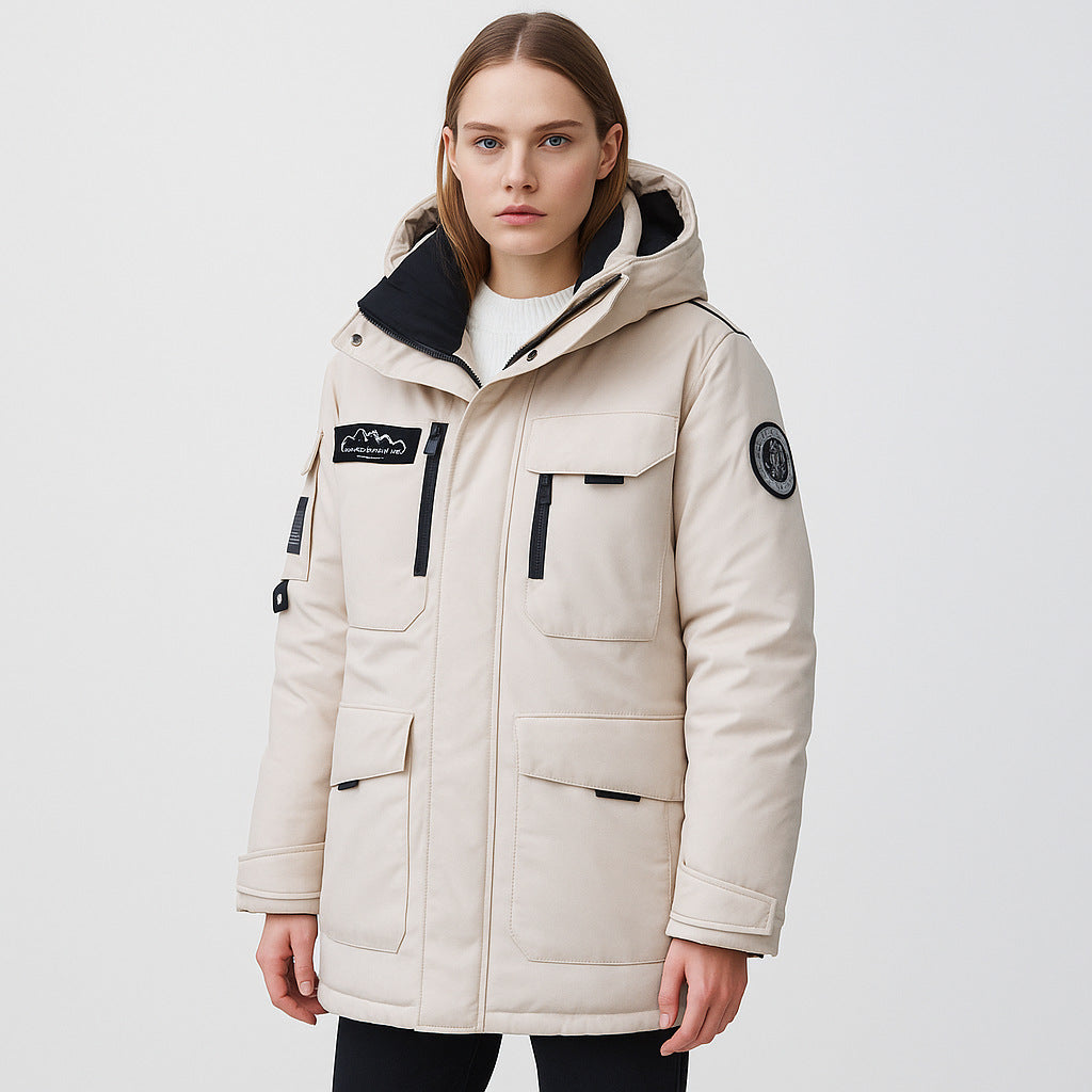 Damen Winterparka – Warmer Mantel mit Kapuze und funktionalen Taschen