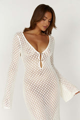 Robe d'Été Blanche Élégante à Manches Amples